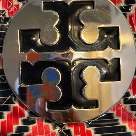 Tory Burch  Travel Bag Large Red and Black Geometric - Picture 3 of 16